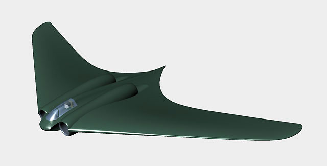 fly2air.com - Horten-9 V3 P2 mit Schubrohren